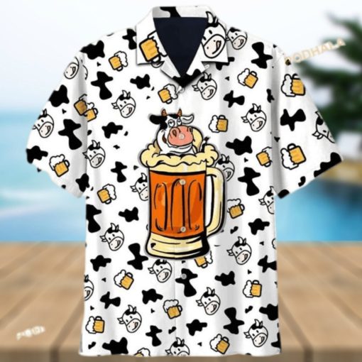 Cow And Beer 3D Funny Hawaiian Shirt