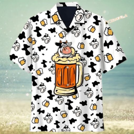 Cow And Beer 3D Funny Hawaiian Shirt