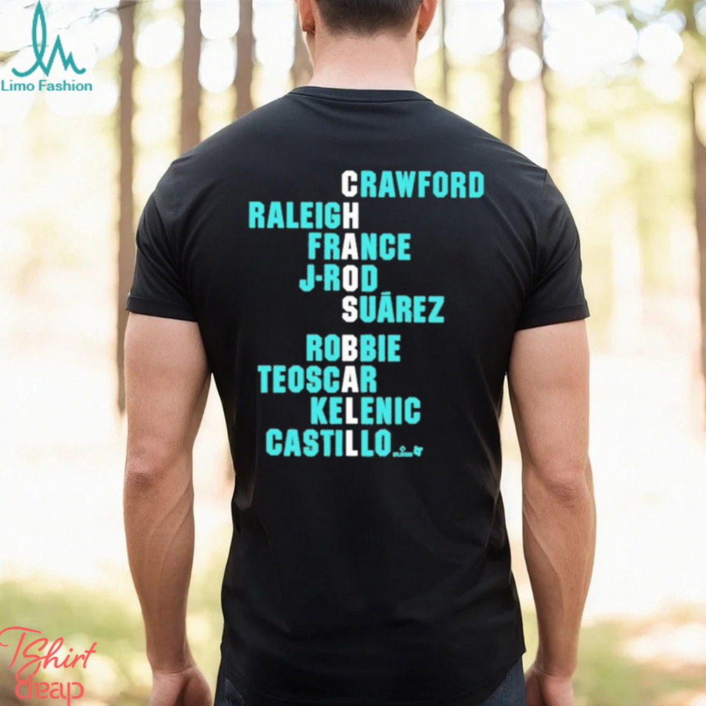 Crawford Raleigh France J Rod Suarez Robbie Teoscar Kelenic Castillo Shirt Crawford Raleigh France J Rod Suarez Robbie Teoscar Kelenic Castillo Shirt