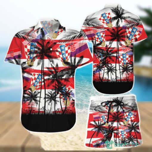 Croatia Coconut Pattern Hawaiian Soccer Team Fans World Cup 3D Hawaiian Shirt