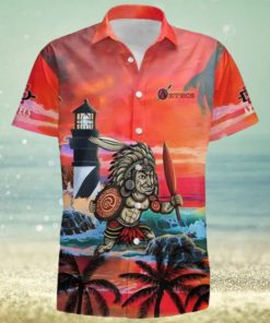 Custom Name San Diego State Aztecs Men’s Basketball Mascot Beach Pattern For Fans 3D Aloha Hawaiian Shirt