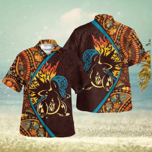 Cyndaquil Paisley Pattern Design Hawaiian Shirt and Short