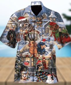 Dachshund Through The Snow 3D Funny Hawaiian Shirt