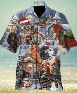 Dachshund Through The Snow 3D Funny Hawaiian Shirt