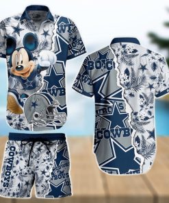 Dallas Cowboys NFL Hawaiian Shirt And Short Mickey Graphic Tropical 3D Printed Gift For Men Women