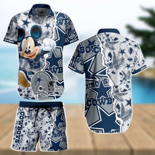 Dallas Cowboys NFL Hawaiian Shirt And Short Mickey Graphic Tropical 3D Printed Gift For Men Women