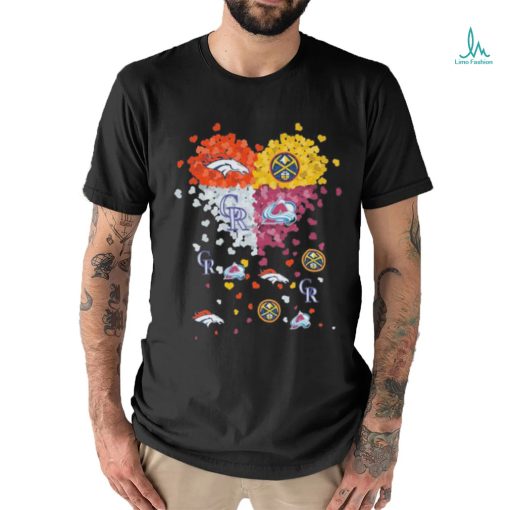 Denver Broncos, Nuggets, Avalanche and Rockies tiny hearts shirt