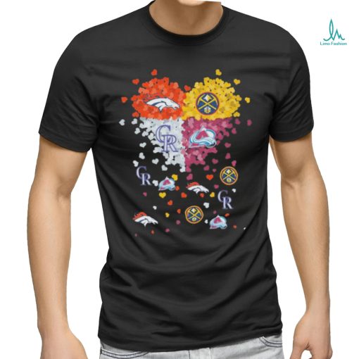Denver Broncos, Nuggets, Avalanche and Rockies tiny hearts shirt