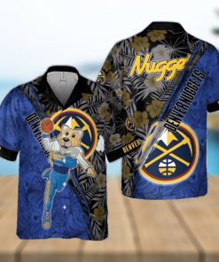 Denver Nuggets Green Hibiscus Flower Pattern Print Hawaiian Shirt