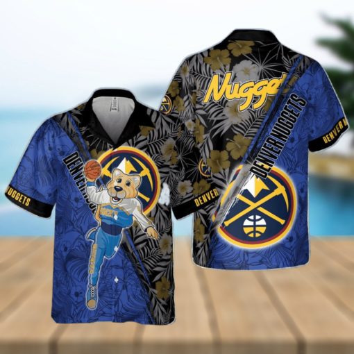 Denver Nuggets Green Hibiscus Flower Pattern Print Hawaiian Shirt