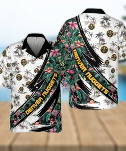 Denver Nuggets Hibiscus Flower And Tree Pattern Print Hawaiian Shirt