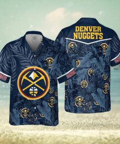 Denver Nuggets Leaves Tropical Pattern Print Hawaiian Shirt