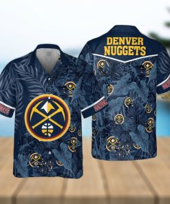 Denver Nuggets Leaves Tropical Pattern Print Hawaiian Shirt