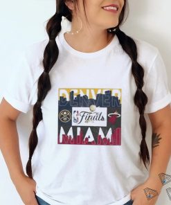 Denver nuggets vs. miamI heat 2023 NBA finals matchup skyline shirt