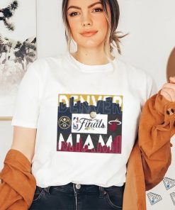 Denver nuggets vs. miamI heat 2023 NBA finals matchup skyline shirt, hoodie, sweater, long sleeve and tank top Denver nuggets vs. miamI heat 2023 NBA finals matchup skyline shirt