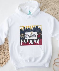 Denver nuggets vs. miamI heat 2023 NBA finals matchup skyline shirt, hoodie, sweater, long sleeve and tank top Denver nuggets vs. miamI heat 2023 NBA finals matchup skyline shirt
