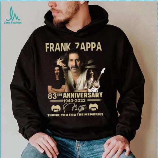 Design Signature Frank Zappa 83th anniversary 1940 2023 signatures thank you for the memories t shirt