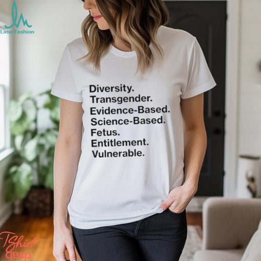 Diversity Transgender Evidence based Science based Fetus Entitlement Vulnerable Shirt