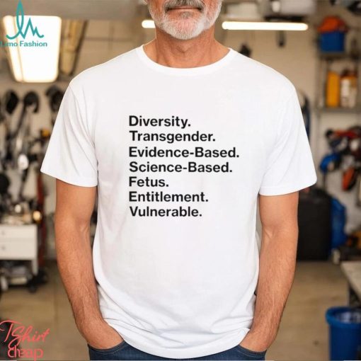Diversity Transgender Evidence based Science based Fetus Entitlement Vulnerable Shirt