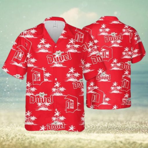 Duvel Beer Hawaiian Shirt Coconut Island Pattern