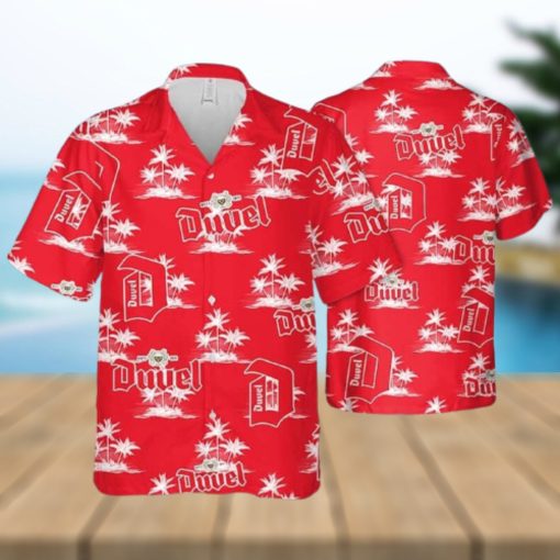 Duvel Beer Hawaiian Shirt Coconut Island Pattern