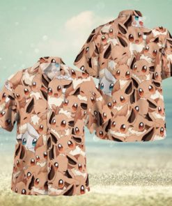 Eevee Seamless Pattern Design Hawaiian Shirt and Short