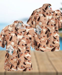 Eevee Seamless Pattern Design Hawaiian Shirt and Short