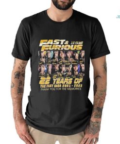 Fast & Furious 10 Films 22 Years Of The Fast Saga 2001 – 2023 Thank You For The Memories T Shirt