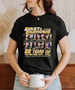 Fast & Furious 10 Films 22 Years Of The Fast Saga 2001 – 2023 Thank You For The Memories T Shirt