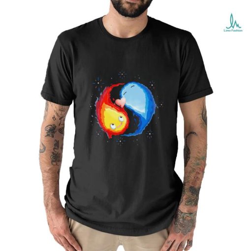 Fire Death Alive A Calcifer and water yin yang cartoon shirt