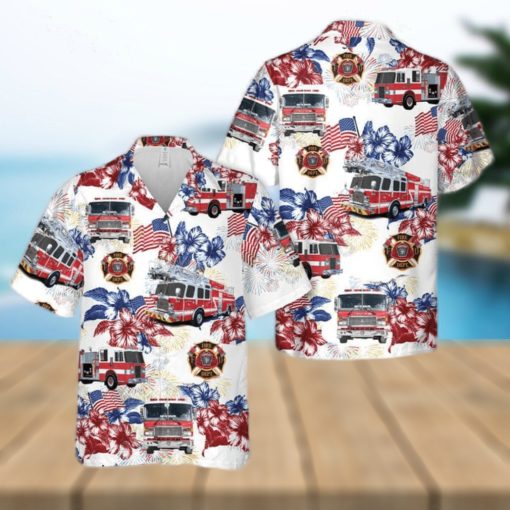 Firefighter Fire Truck Gift For 4th Of July Aloha Hawaiian Shirt