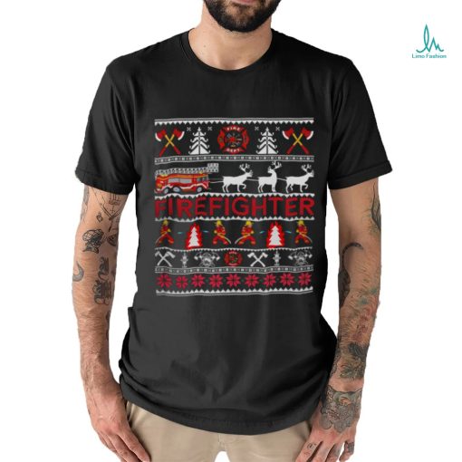 Firefighter Ugly Christmas Sweater Tee Gifts 228 shirt