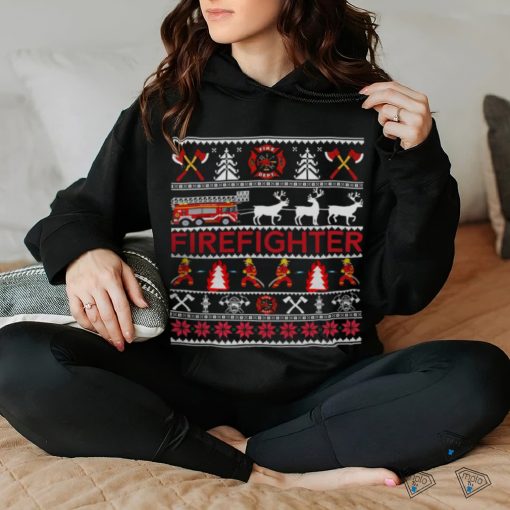 Firefighter Ugly Christmas Sweater Tee Gifts 228 shirt