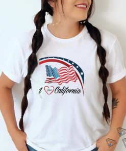 Flag American I Love California Shirt