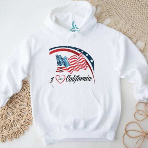 Flag American I Love California Shirt