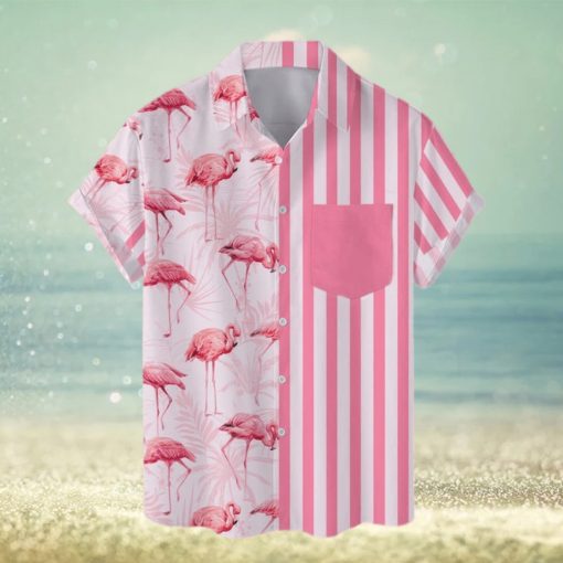 Flamingo Short Sleeve Aloha Hawaiian Shirt Summer Gift For Men And Women