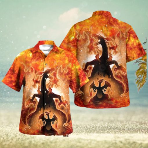 Galaxy Charizard Design Hawaiian Shirt and Short