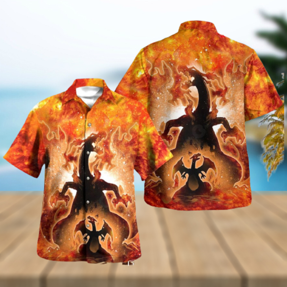 Galaxy Charizard Design Hawaiian Shirt and Short Galaxy Charizard Design Hawaiian Shirt and Short