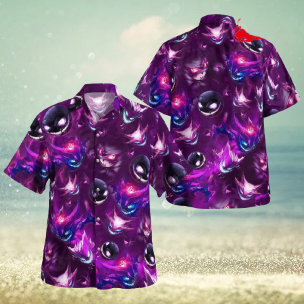 Gastly Haunter Gengar Design Hawaiian Shirt and Short Gastly Haunter Gengar Design Hawaiian Shirt and Short