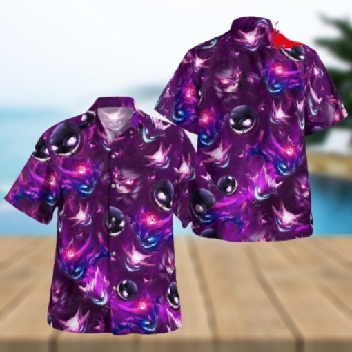 Gastly Haunter Gengar Design Hawaiian Shirt and Short