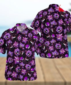 Gengar Evolution Pixel Art Design Hawaiian Shirt and Short