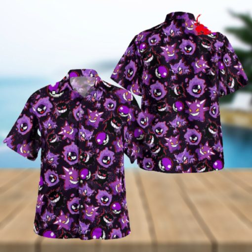 Gengar Evolution Pixel Art Design Hawaiian Shirt and Short+