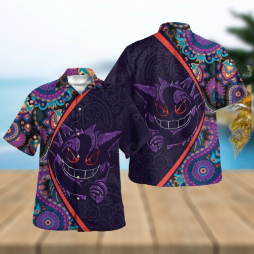 Gengar Paisley Pattern Design Hawaiian Shirt and Short