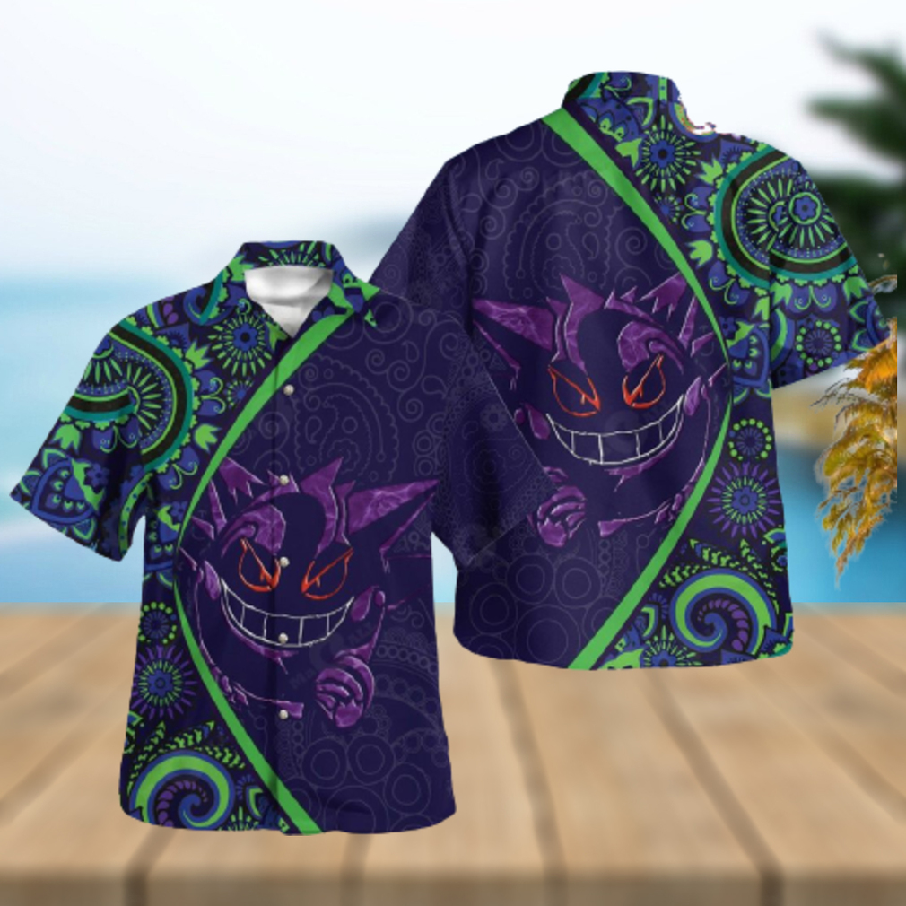 Gengar Paisley Pattern Special Ver 2 Design Hawaiian Shirt and Short Gengar Paisley Pattern Special Ver 2 Design Hawaiian Shirt and Short