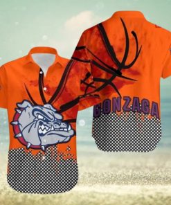 Gonzaga Bulldogs Men’s Basketball On Orange Background 3D Hawaiian Shirt For Men And Women