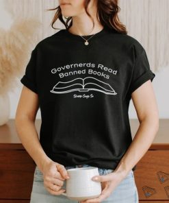 Governerds read banned books white logo shirt