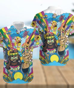 Guitar Hippie Aloha Hawaiian Shirts Gift For Summer Vacation