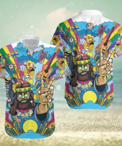 Guitar Hippie Aloha Hawaiian Shirts Gift For Summer Vacation