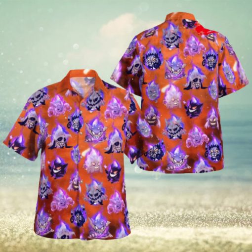 Halloween Gengar Versions Pattern Design Hawaiian Shirt and Short