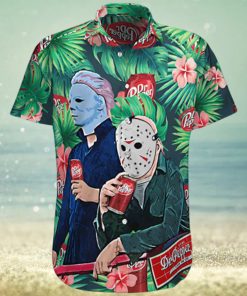 Halloween Horror Michael Myers Jason Dr Pepper Hawaiian Shirt